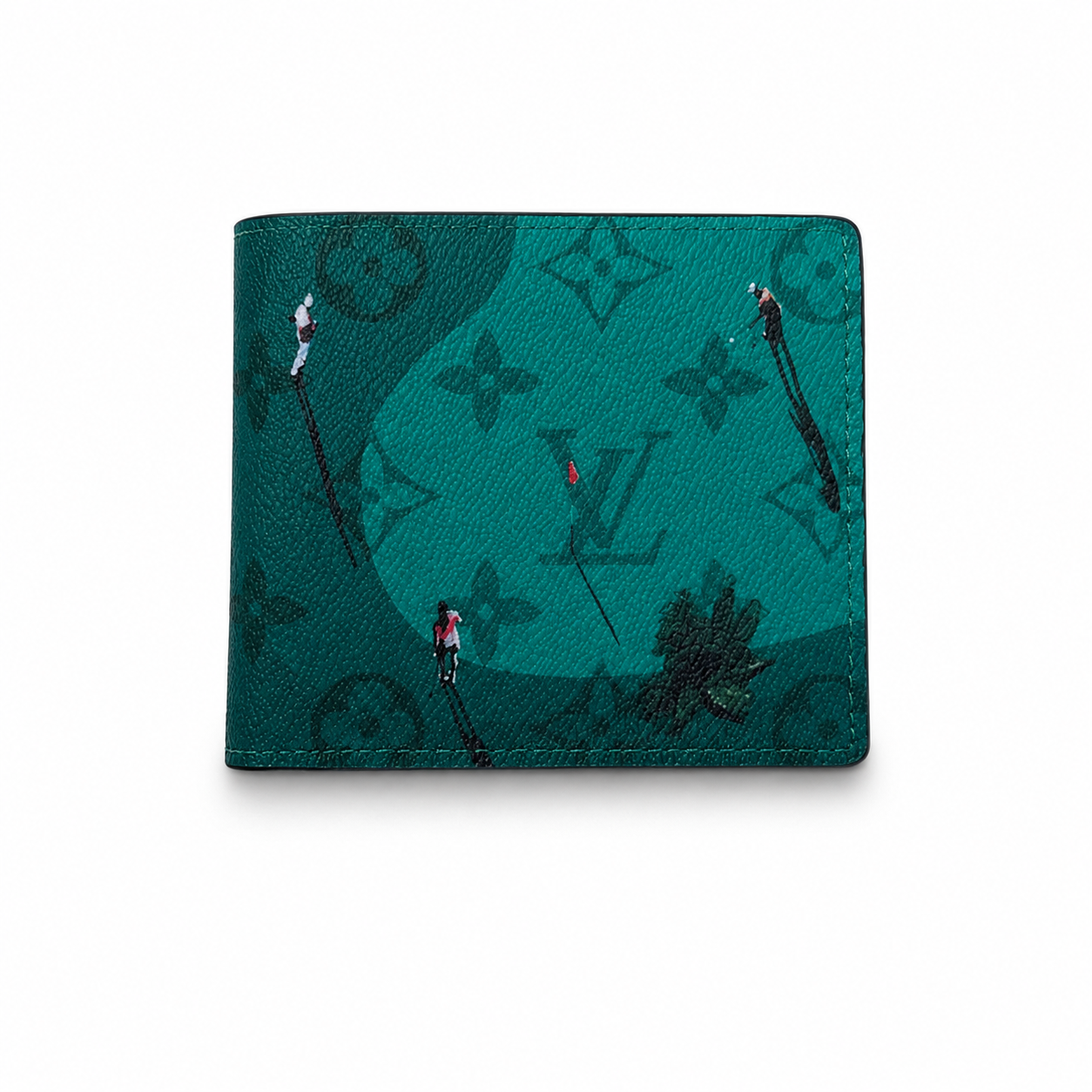 Кошелек Louis Vuitton LV из кожи ПВХ 11х9,7 см Зеленый (wnt-dv6-akh)
