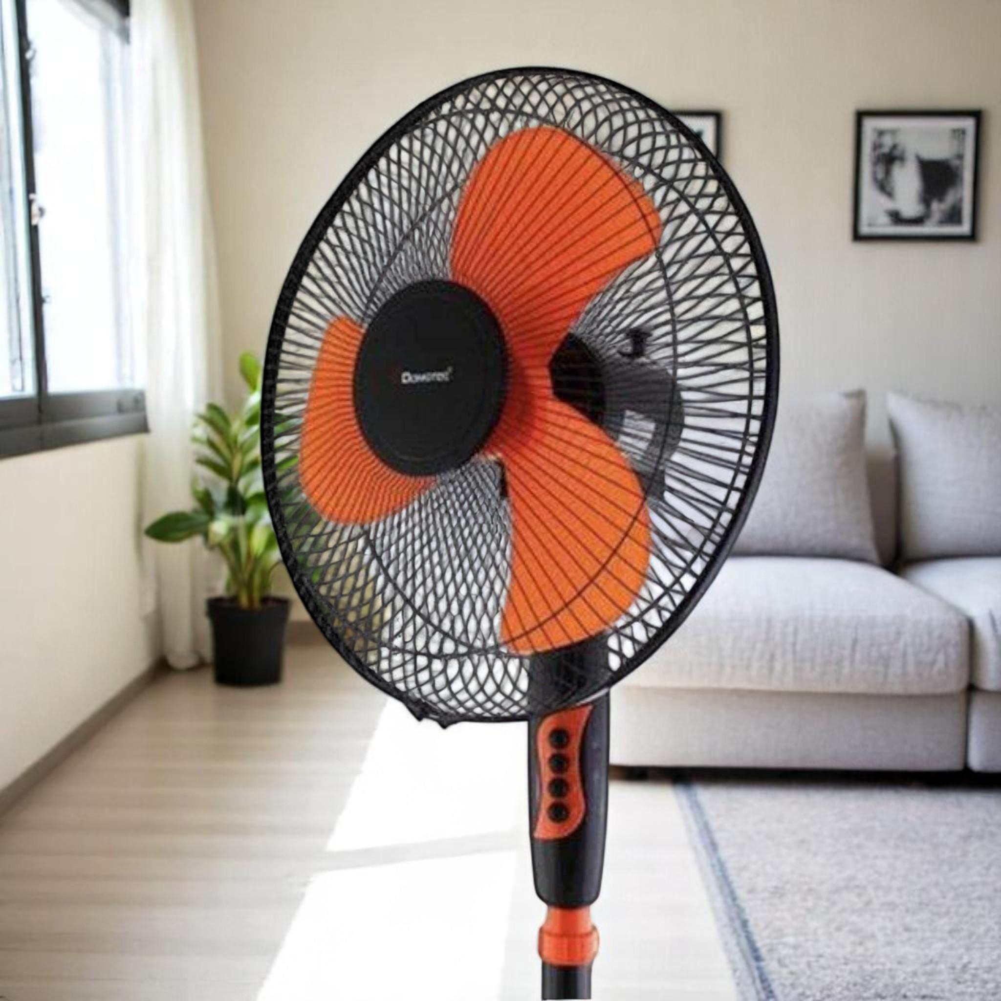 Вентилятор підлоговий Domotec MS-1619 40 Вт 3 швидкості Black/Orange (V_MS1619Black) - фото 2