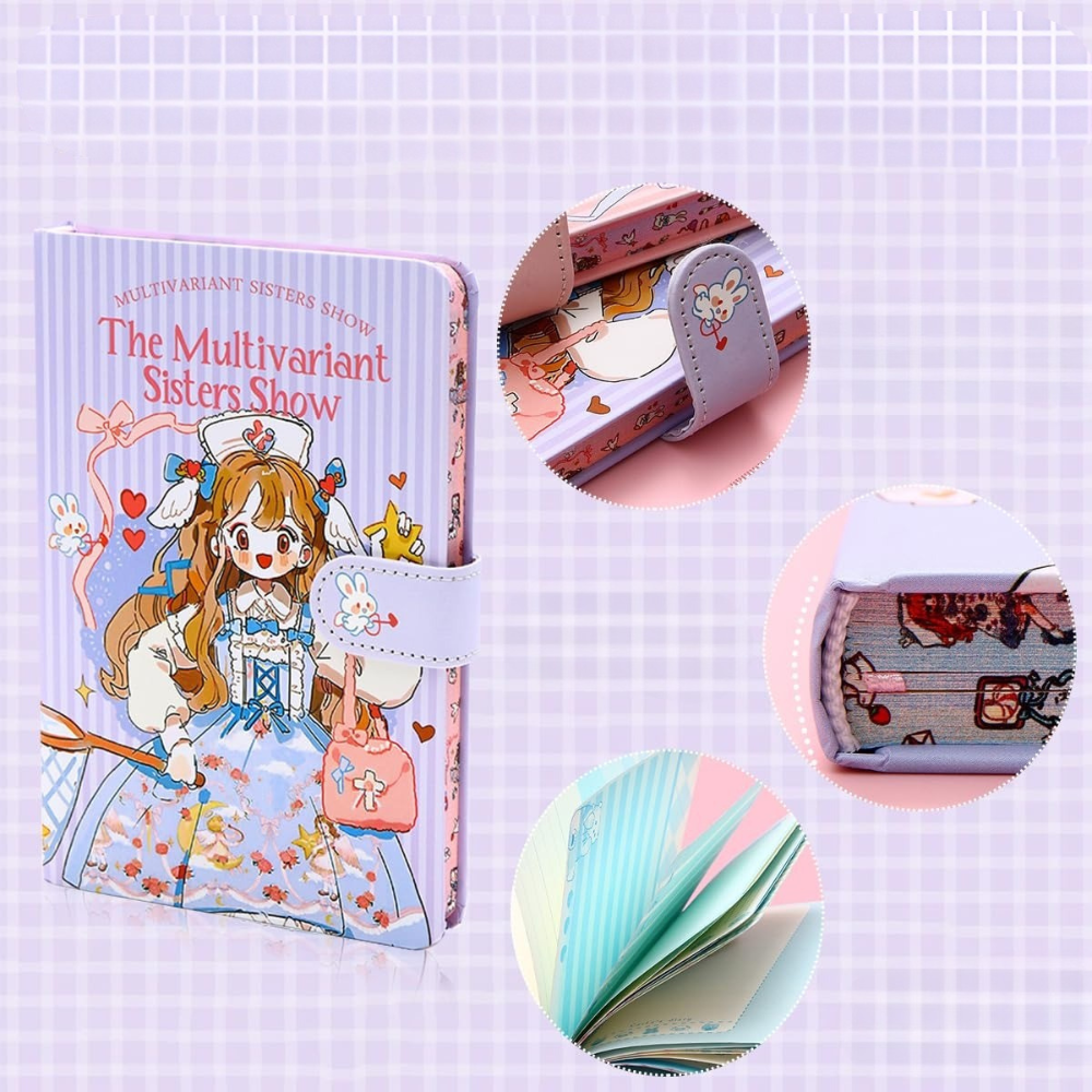 Набір блокнот з канцелярським приладдям дитячий в подарунковій упаковці для дівчаток 390х240 см Фіолетовий - фото 7