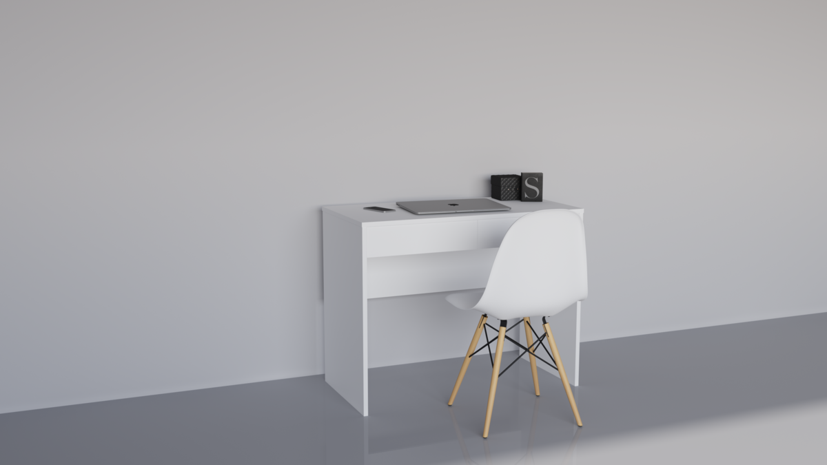 Стіл письмовий/комп'ютерний Intarsio YOUNG 100х50 см Білий (YOUNG_B) - фото 2 Стіл письмовий/комп'ютерний Intarsio YOUNG 100х50 см Білий (YOUNG_B) - фото 2