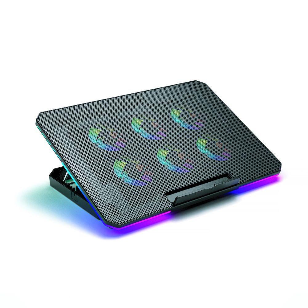 Подставка для ноутбука охлаждающая Givecool X8 2хUSB RGB с подставкой для телефона и регулировкой наклона до 17" (36991628)