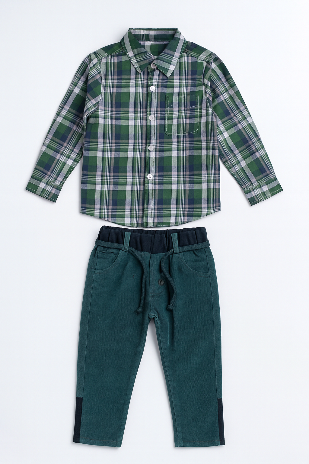 Костюм для мальчика рубашка и брюки 104 см Зеленый (127373)