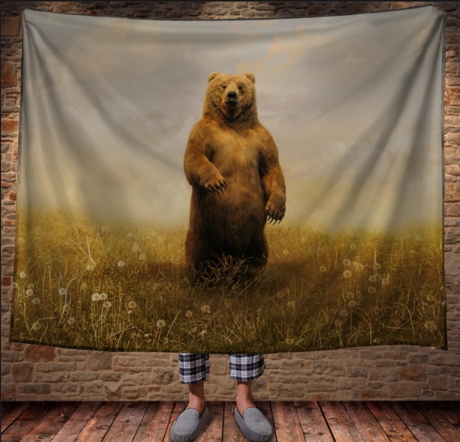 Плед с 3D принтом Ведмедь в поле 150х200 см (epi_0208)