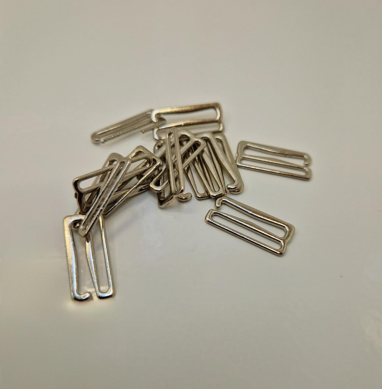 Гачок металевий для бретелів бюстгальтера 2 см Нікель (2252002276) - фото 2