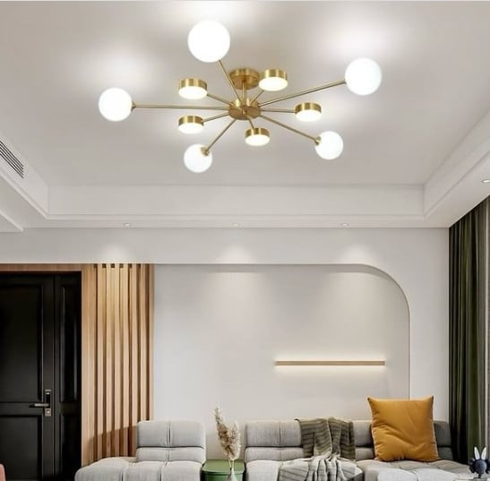 Люстра світлодіодна Яскрава 8920 на 10 плафонів Золотистий