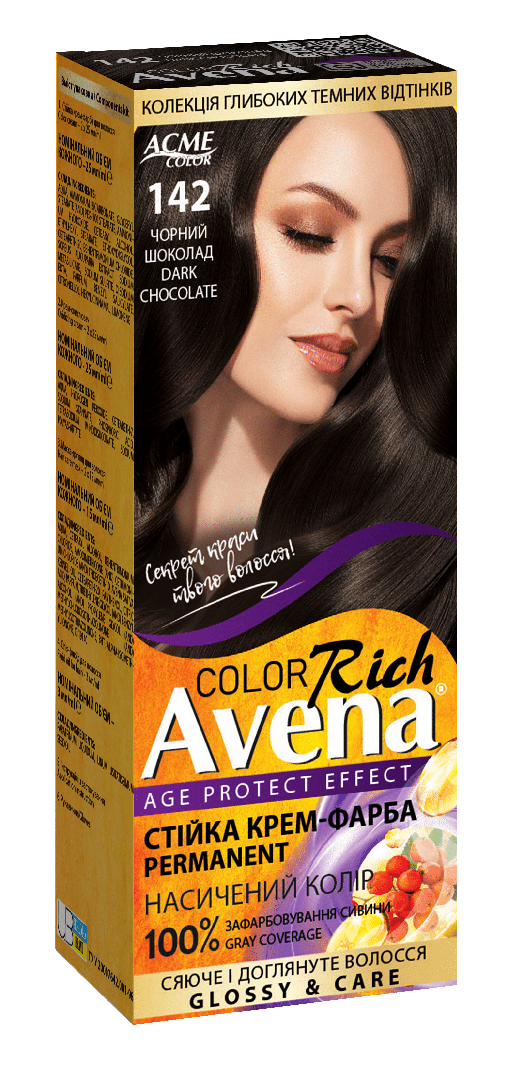 Краска для волос Acme-Color Рябина Avena 142 Черный шоколад 135 мл (1705)