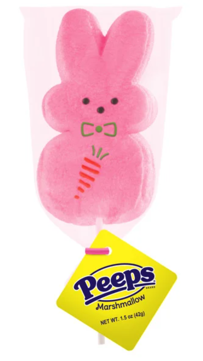 Маршмеллоу на палочке Peeps Pink Marshmallow Bunny Pop в форме зайца 42 г (2577572873)