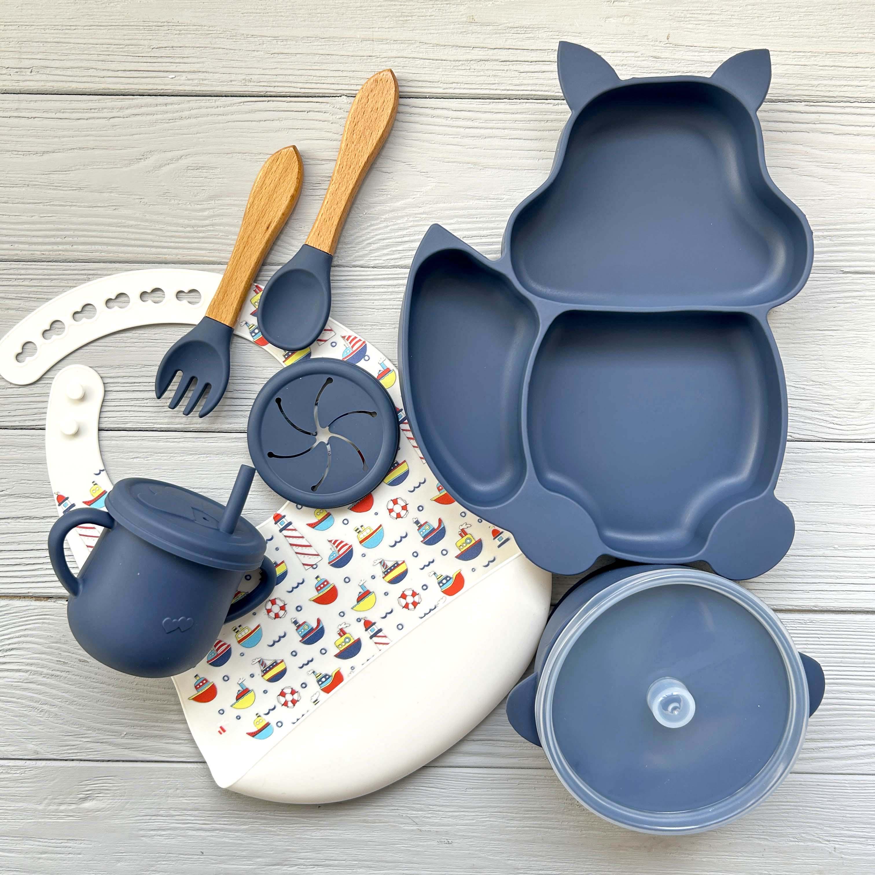 Набір дитячого посуду із силікону Білка img_e0456 Y10 Темно-синій (65629) - фото 1 Набір дитячого посуду із силікону Білка img_e0456 Y10 Темно-синій (65629) - фото 1