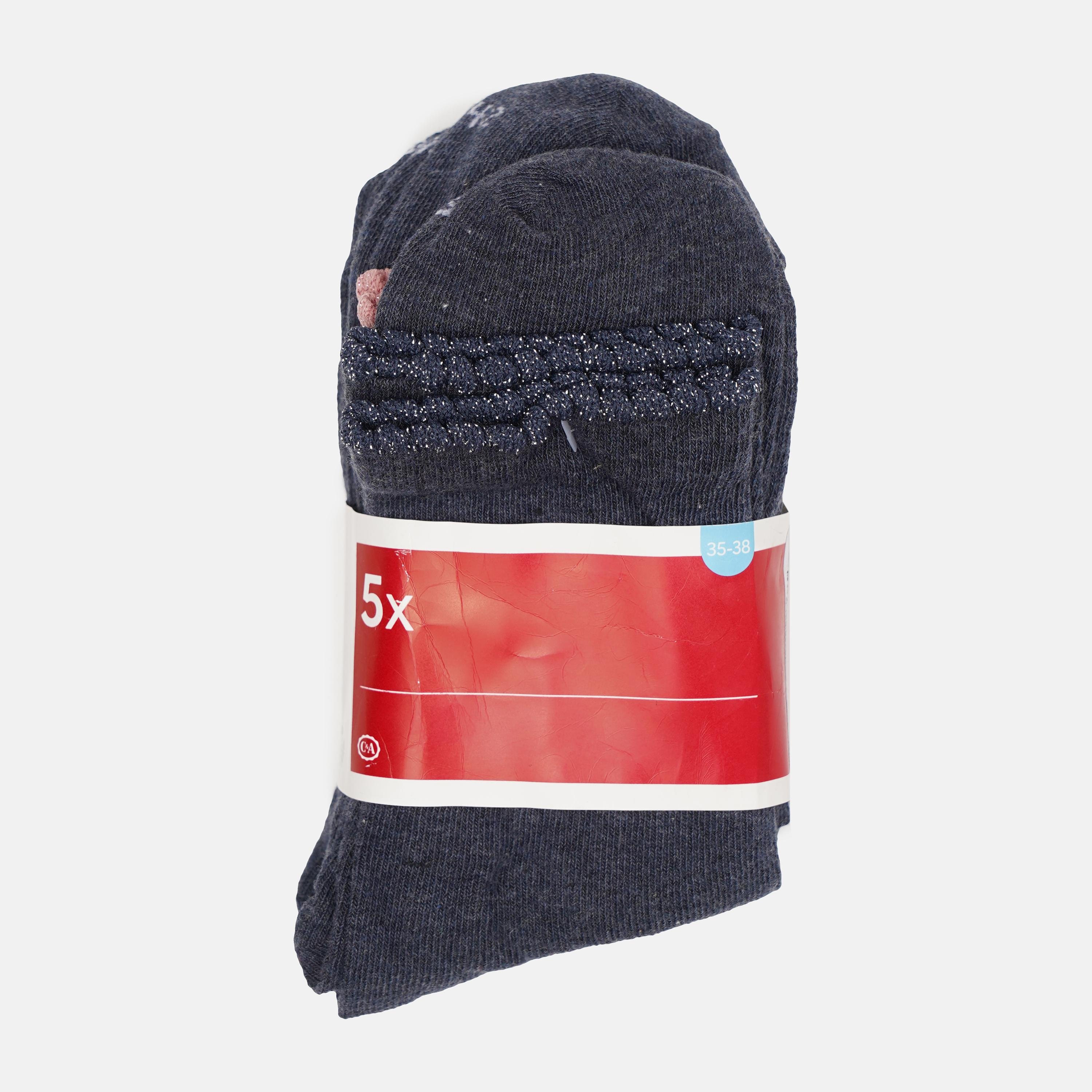 Носки C&A 5 пар р. 35-38 Темно-синий (5867679440801)