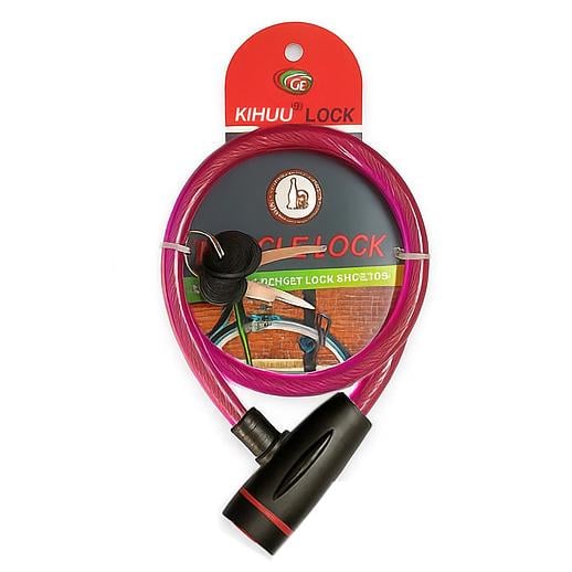 Замок велосипедний тросовий Kihuu Lock 187 1,5x65 см Purple (30167648)