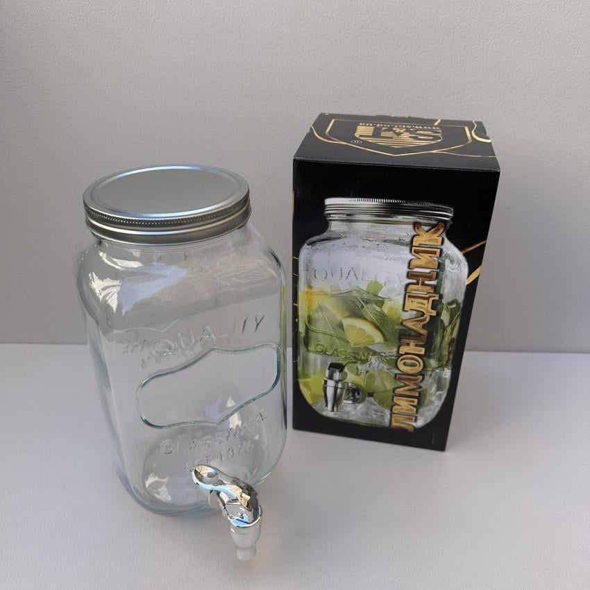 Лимонадник S&T 9037-02 скляний з металевою кришкою 3,5 л (2601594909) - фото 3