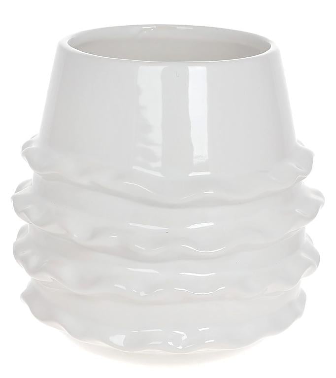 Ваза керамическая Stone Flower Катарина 17x17x17 см Белый глянец (BD-795-451) Ваза керамическая Stone Flower Катарина 17x17x17 см Белый глянец (BD-795-451)