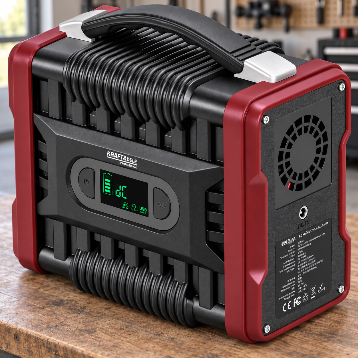 Зарядная станция Kraft&Dele KD5530 портативная 222 Вт/ч 200 Вт 320 Вт с USB-C и фонарем для техники и резервного питания
