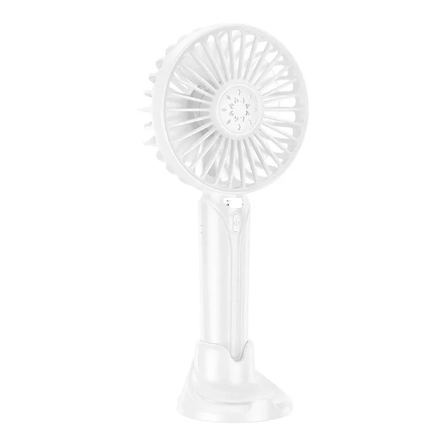 Вентилятор портативный F1 аккумуляторный с подставкой White (3622) - фото 1