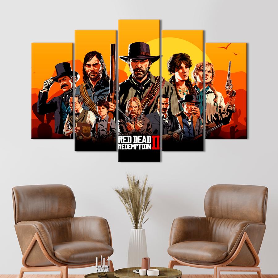 Настенний декор Стильный постер Red Dead Redemption 2 137x85 см (A190-5)