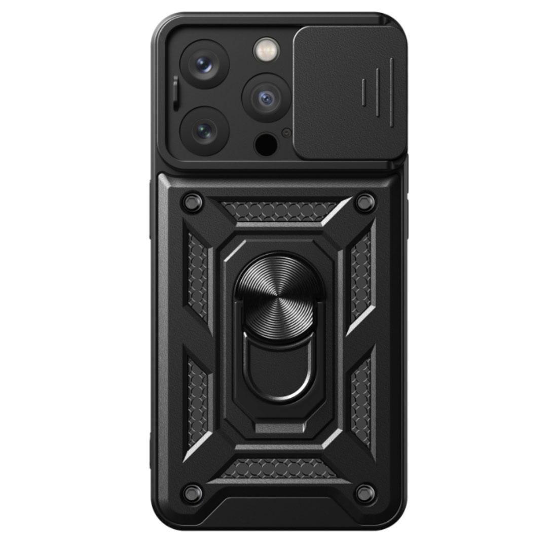 Чехол противоударный Primo Shockproof для Apple iPhone 15 Pro Max с подставкой и шторкой камеры Black (2830260902)