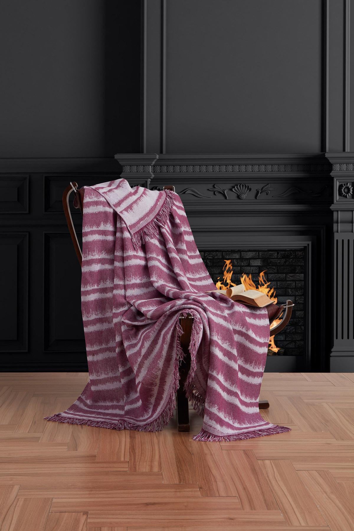 Плед-накидка Eponj Home Buldan Keten Desibel mor 170х220 см Пурпурный (12581588)