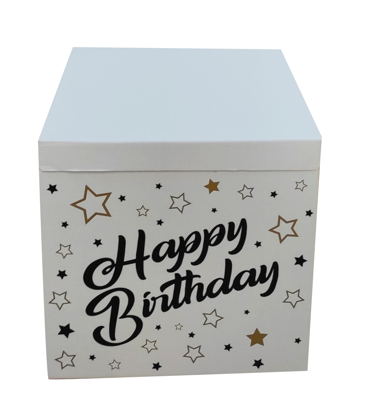 Коробка подарочная сюрприз Happy Birthday 70х70х70 см Белый