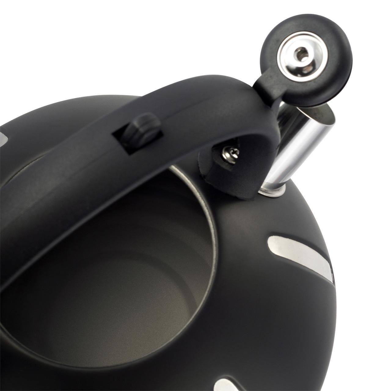 Чайник со свистком и нейлоновой ручкой Ofenbach Vizo из нержавеющей стали для индукции и газа 2 л Черный (100303) - фото 8 Чайник со свистком и нейлоновой ручкой Ofenbach Vizo из нержавеющей стали для индукции и газа 2 л Черный (100303) - фото 8