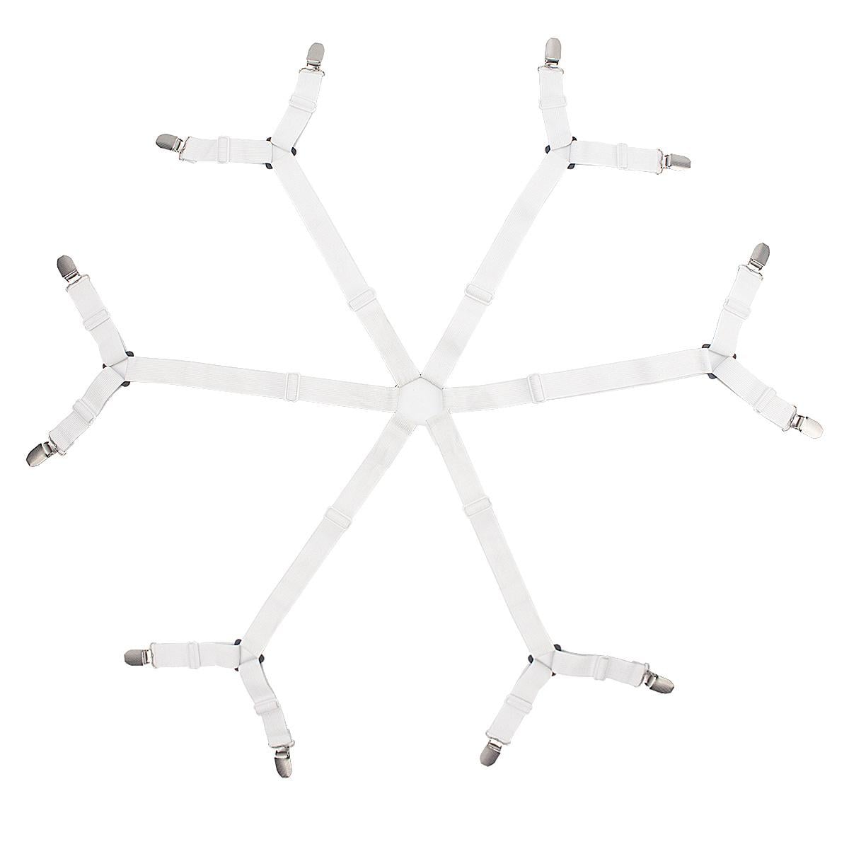 Фіксатор для простирадла та наматрацника регульований на 12 затискачів Білий (U9652)