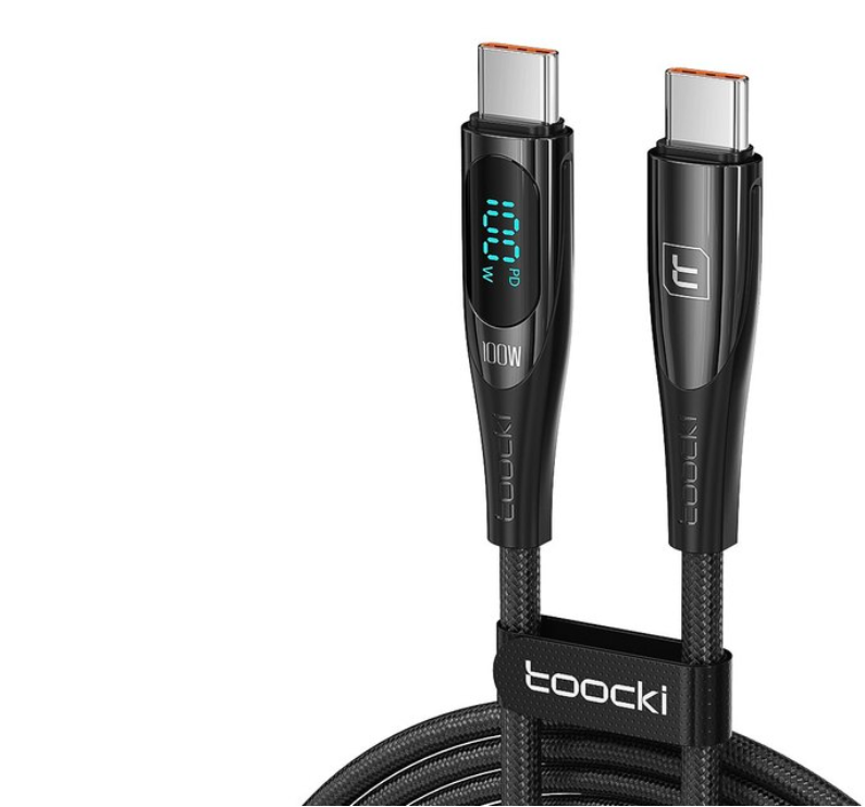 Кабель Toocki 100W Type C-Type C 1 м Чорний (TQ-X34CC1BLK100)