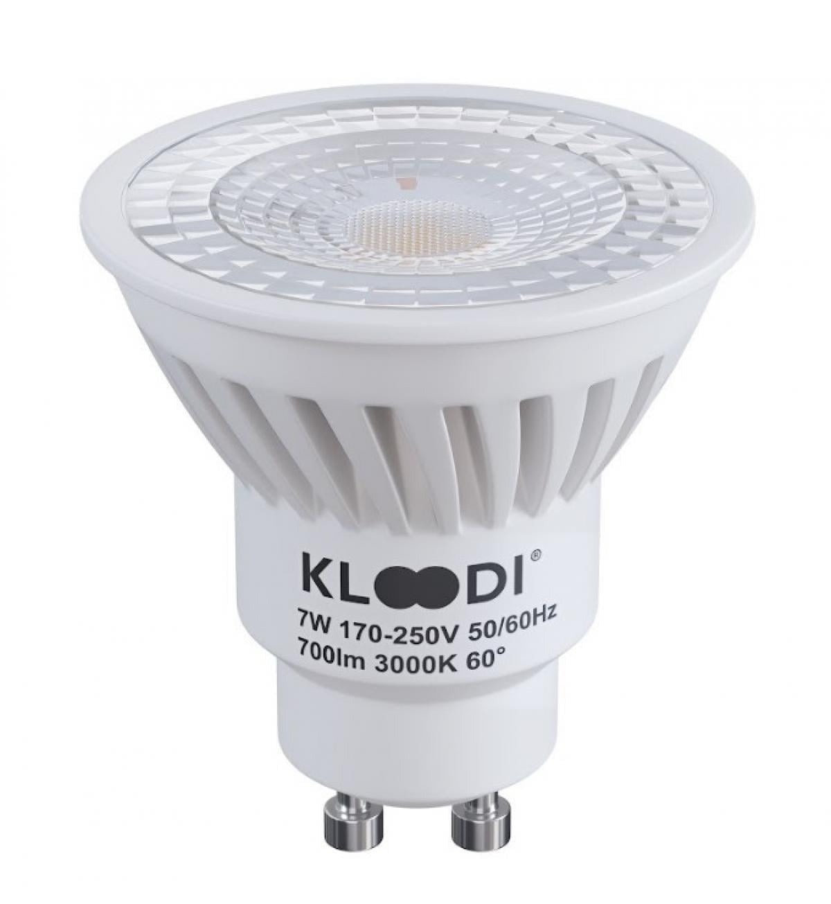 Лампа LED Kloodi KDGU10-7WSMD 3K 60D GU10 7W 3000К 700Lm (36486362)