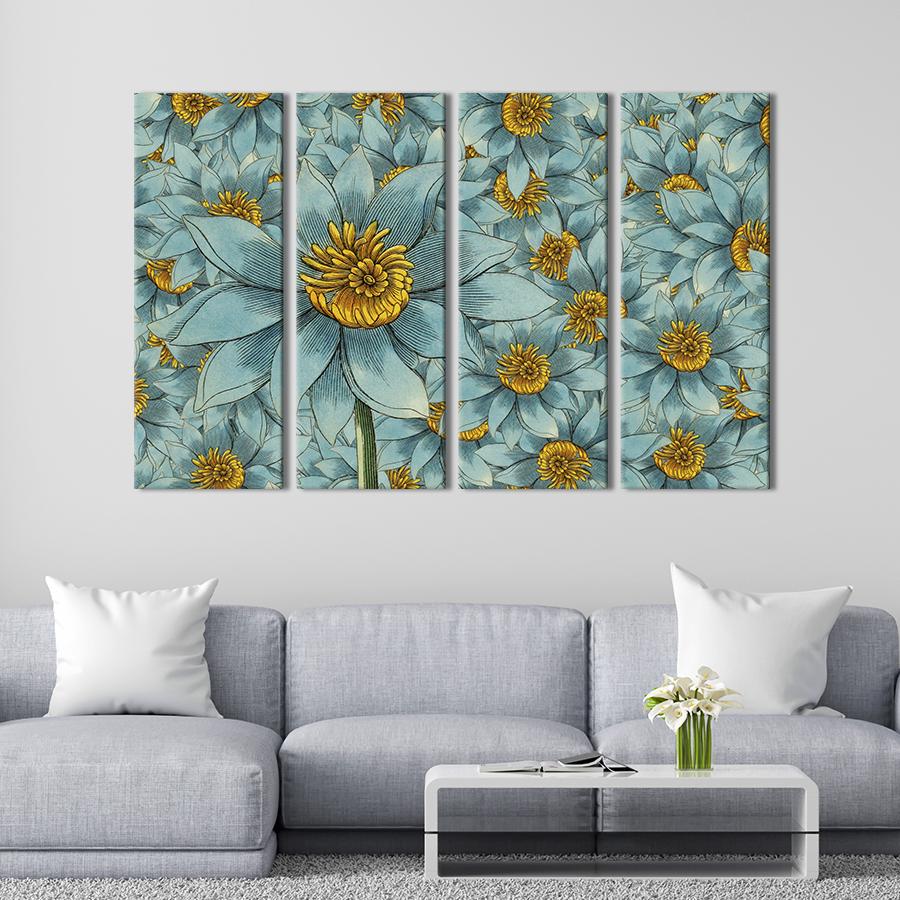 Картина на холсте Нежные голубые нарциссы 149x93 см (780-41)