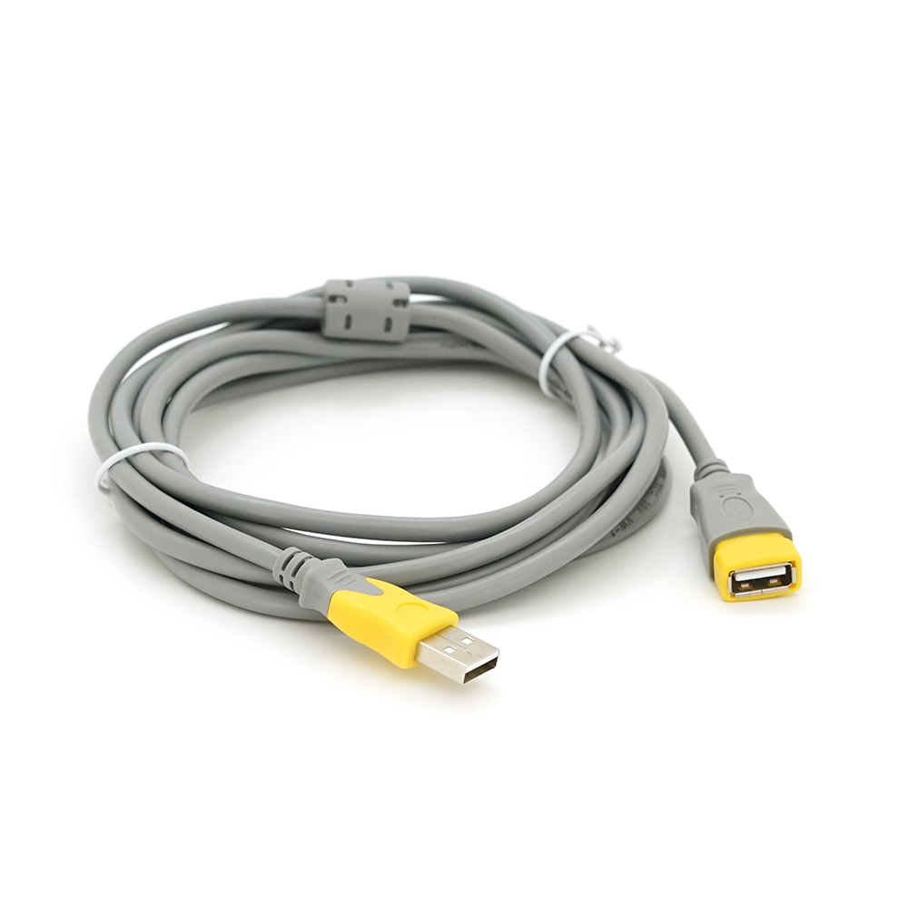 Удлинитель USB 2,0 V-Link AM/AF с ферритом 3 м Серо-желтый (YUT_V10972)