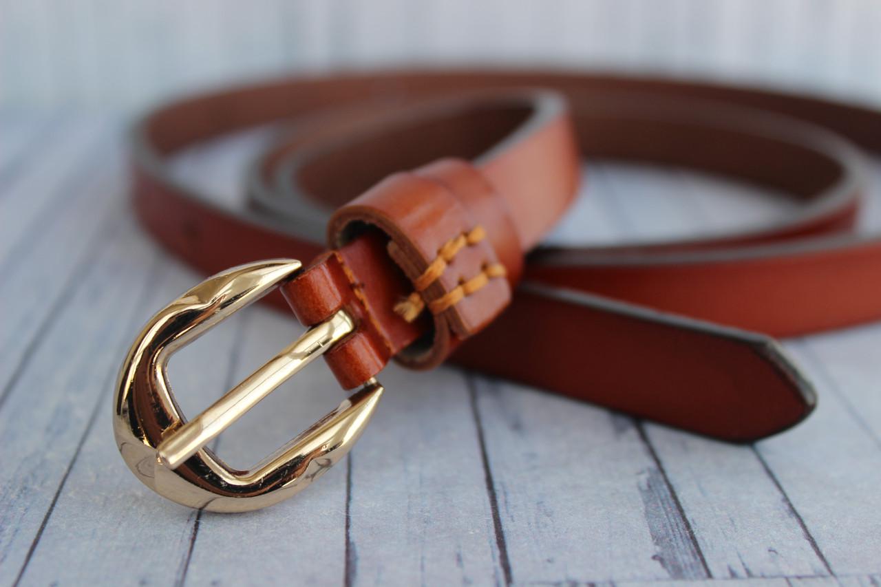 Ремень женский тонкий 15 мм Рыжий (678276311)