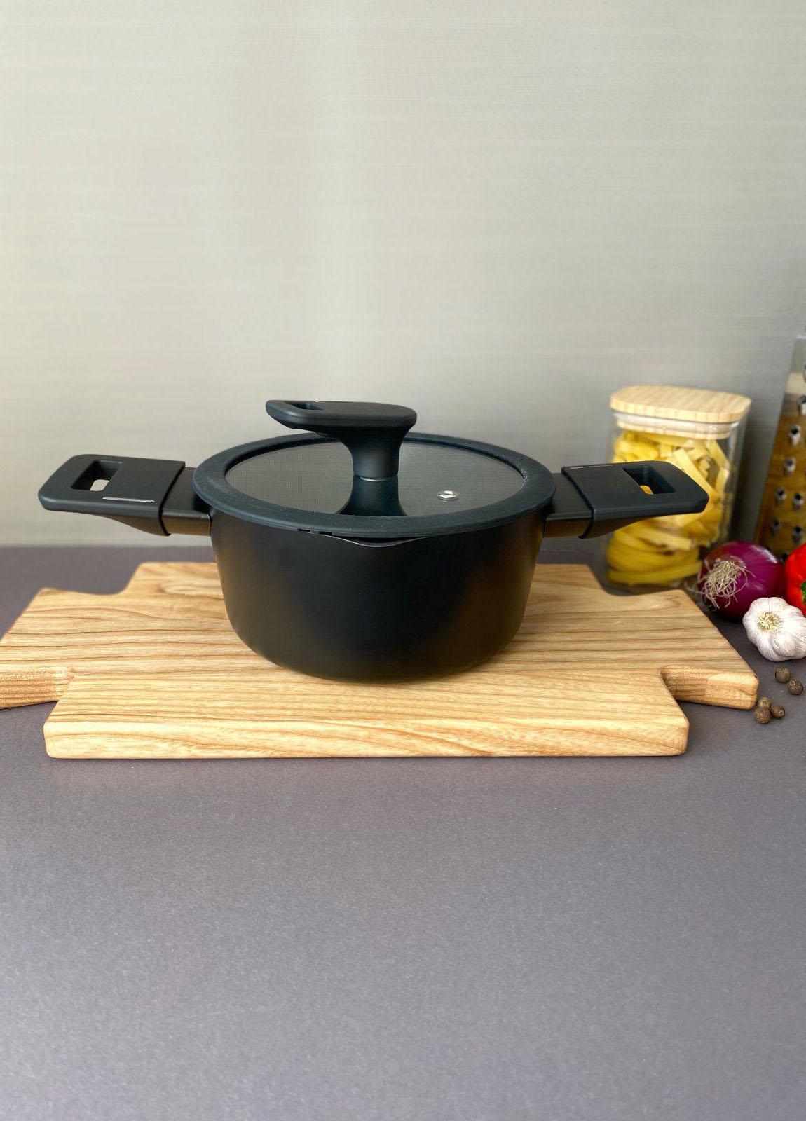 Кастрюля Krauzer Eco Line гранитный алюминий 2 л 18 см Черный (78125) - фото 2 Кастрюля Krauzer Eco Line гранитный алюминий 2 л 18 см Черный (78125) - фото 2