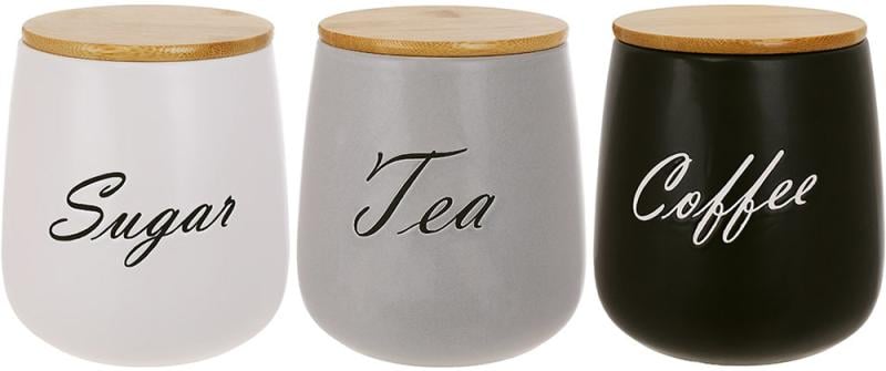 Банки керамические Merceyl с деревянными крышками Sugar/Tea/Coffee 3 шт. 1000 мл