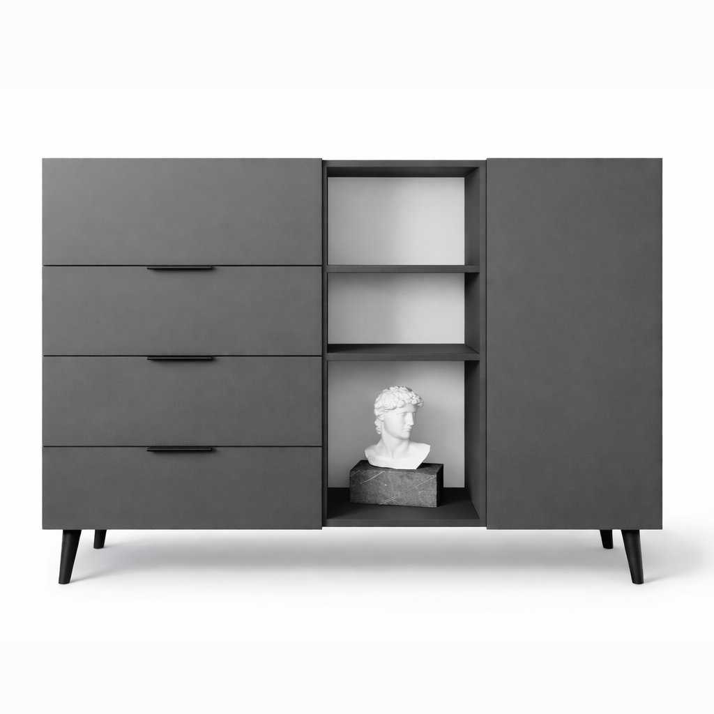 Комод з центральною нішею з полицями на ніжках (RM4B1F1500DGDG)