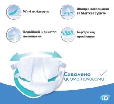 Підгузники для дорослих ID SLIP Extra Plus L 30 шт. (2450192351) - фото 4