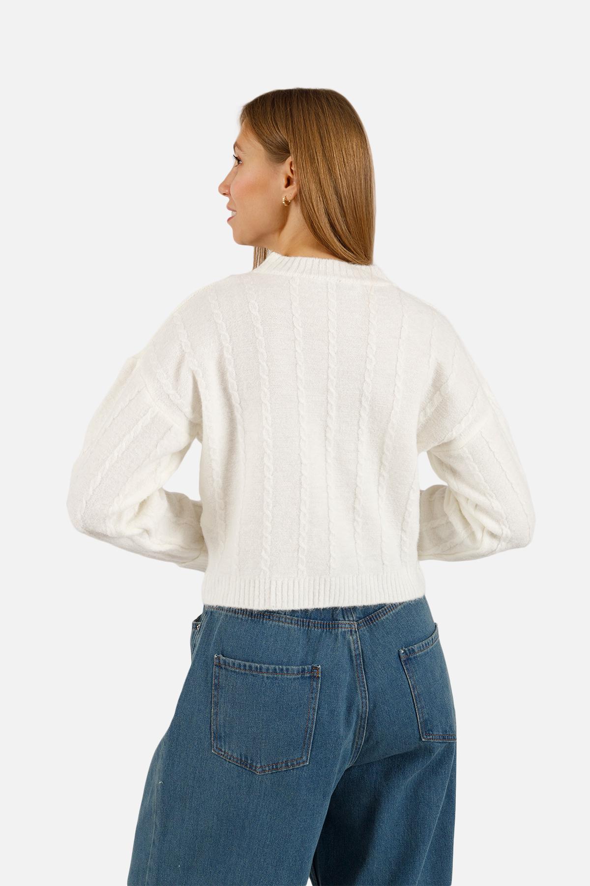 Джемпер женский ЦБ-00262469 р. 46 Молочный (SKT001026950) - фото 4 Джемпер женский ЦБ-00262469 р. 46 Молочный (SKT001026950) - фото 4