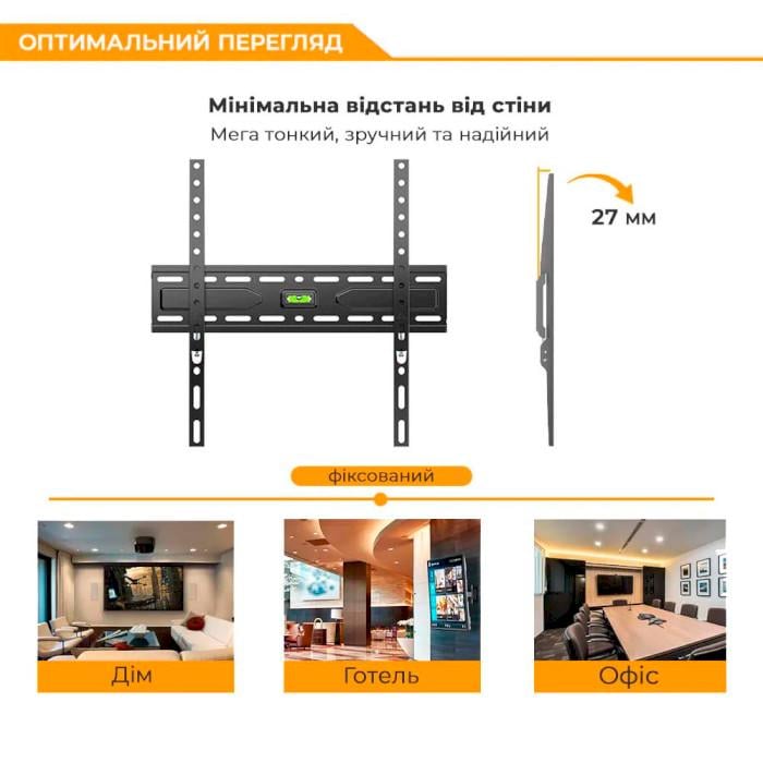 Кронштейн с уровнем Brateck KL36-44F 32-55" до 45 кг. VESA 400x400 Black (30836018) - фото 5 Кронштейн с уровнем Brateck KL36-44F 32-55" до 45 кг. VESA 400x400 Black (30836018) - фото 5