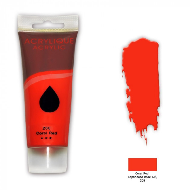 Краска акриловая Memory professional 75 мл Коралово-красный