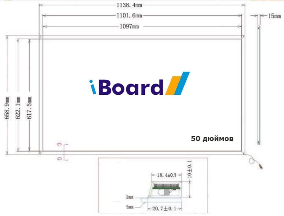 Інтерактивна сенсорна рамка для телевізора 50" дюймов (без стекла) iBoard iTV50 підтримка OC Windows Android - фото 4