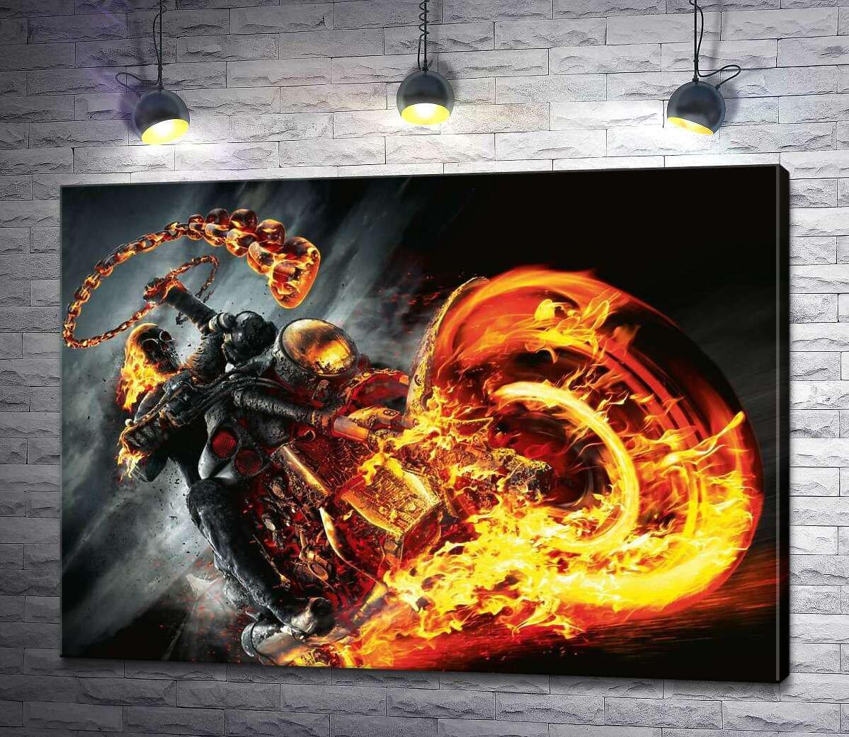 Картина ArtPoster Постер с главным злодеем фильма "Призрачный всадник" (Ghost rider) 100x73 см Модуль №1 (001154)