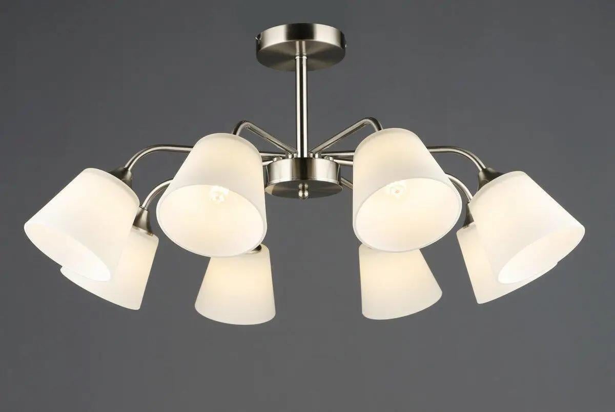 Люстра стельова Valeso B N6599/8 SN на вісім скляних плафонів під лампу Е27 IP20 Нікель (00000139918)