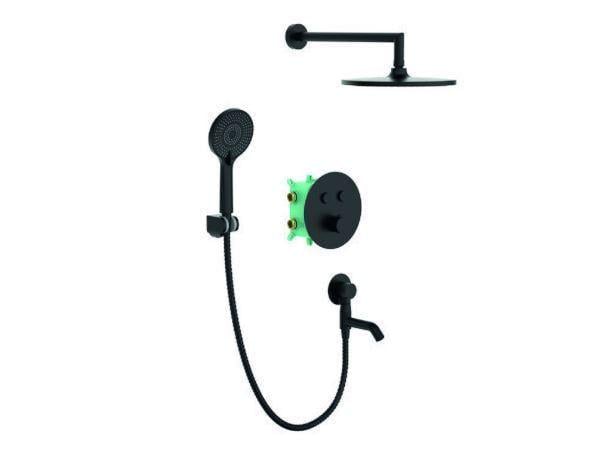 Душевая система встраиваемая KOER KB-67012-05 с термостатом Черный (KR4729)