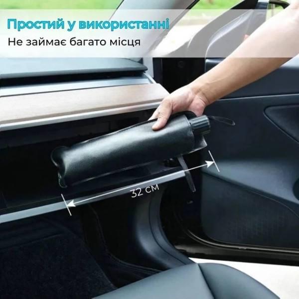 Сонцезахисна парасолька для лобового скла автомобіля 120х70 см Чорний - фото 3