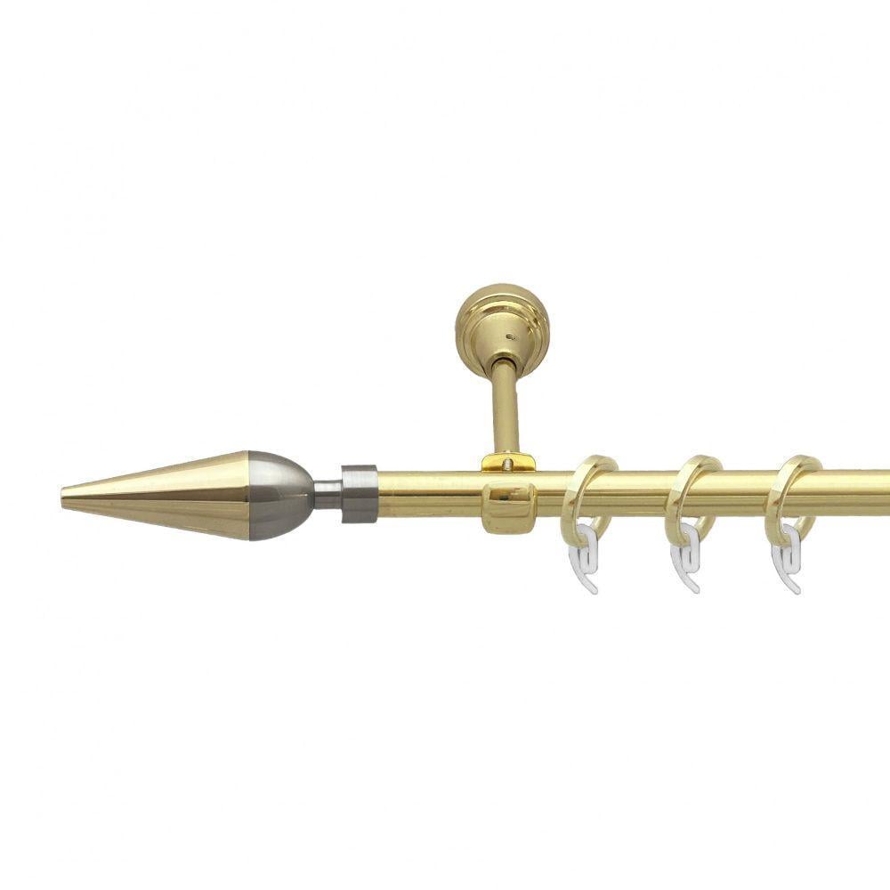 Карниз для штор Orvit Линнея однорядный гладкий 16 мм 200 см Золотой (7751896)