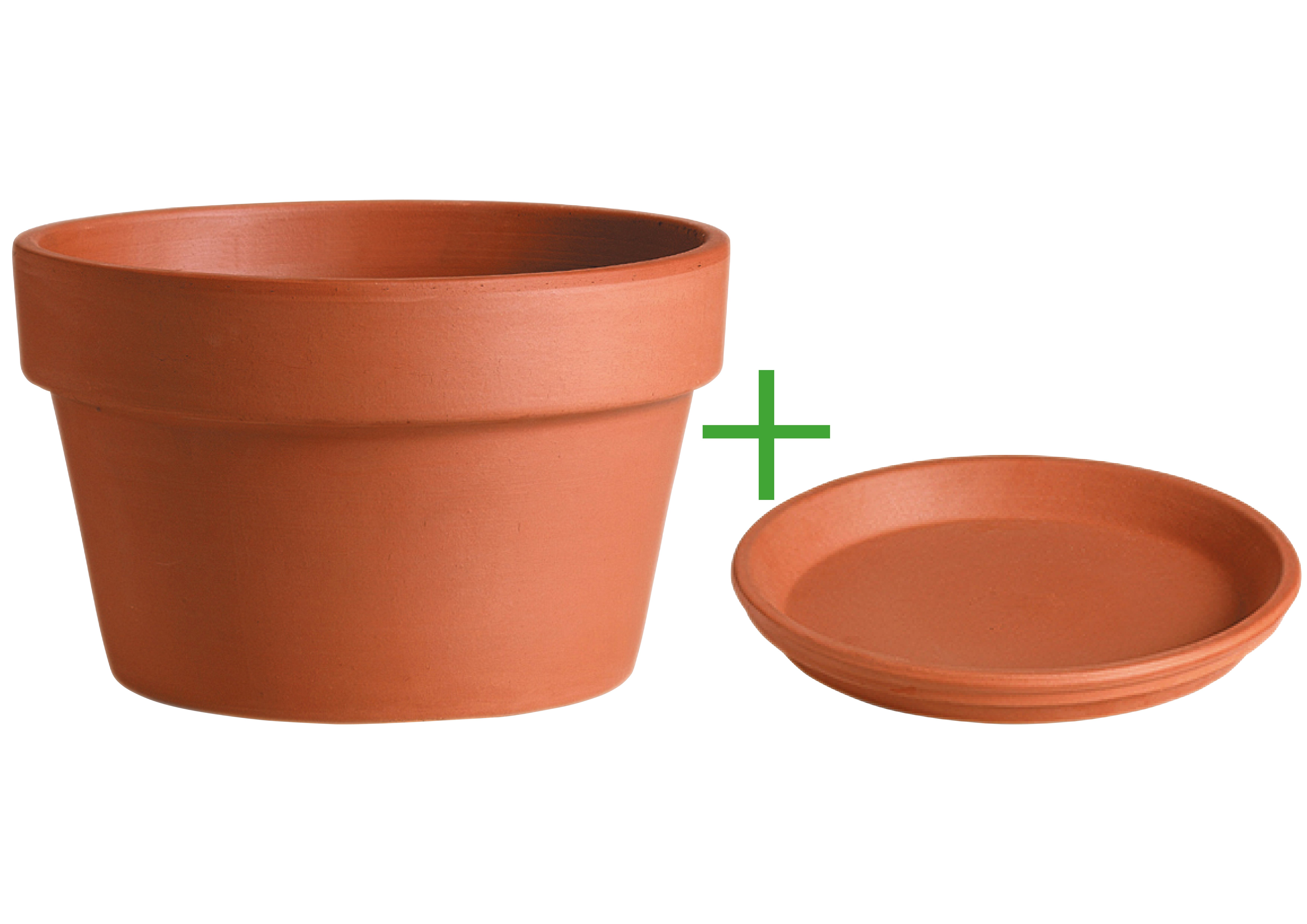 Горщик з піддоном DEROMA меццо-сопрано 18х27 см 6,4 л Теракотовий (000006335) - фото 2 Горщик з піддоном DEROMA меццо-сопрано 18х27 см 6,4 л Теракотовий (000006335) - фото 2