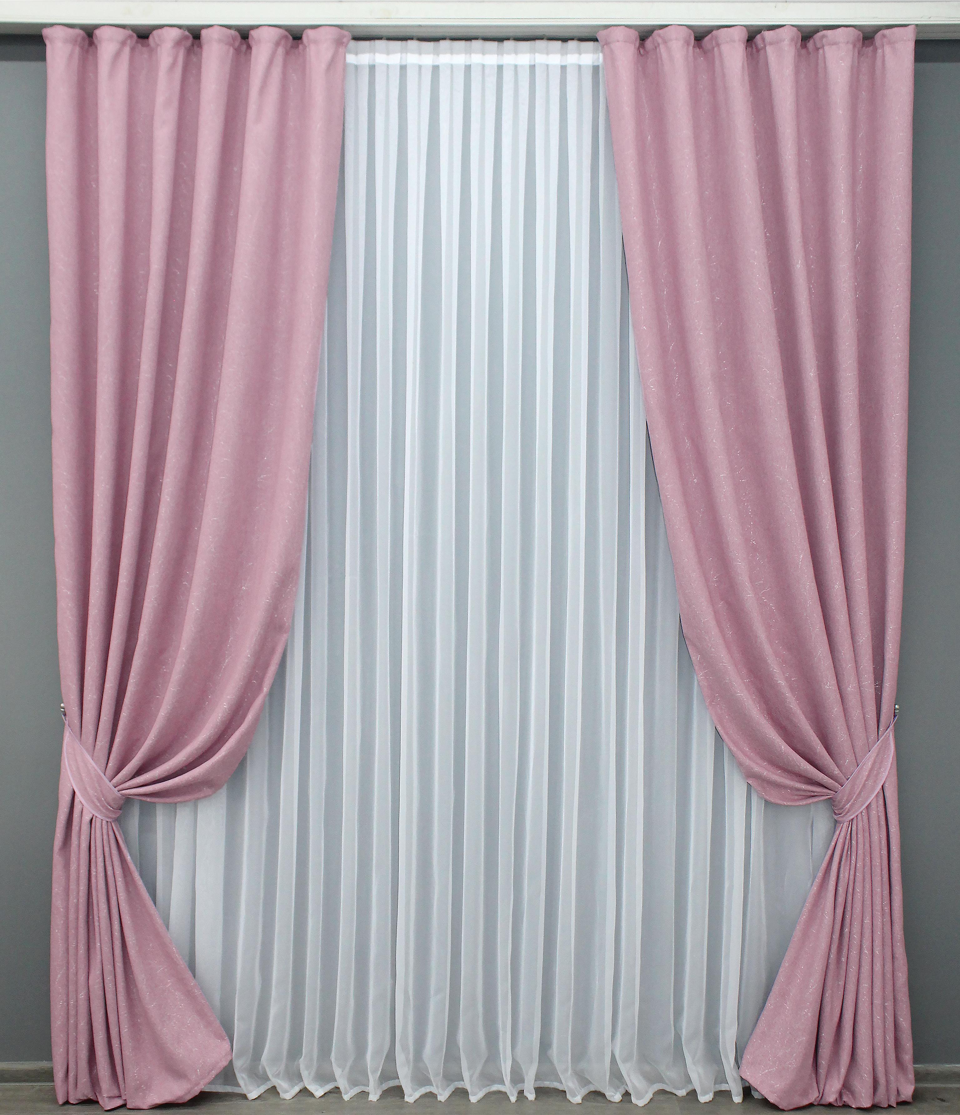 Комплект готовых штор VR-Textil Лен № 1345ш 150х270 см 2 шт. Розовый (33-0296) Комплект готовых штор VR-Textil Лен № 1345ш 150х270 см 2 шт. Розовый (33-0296)