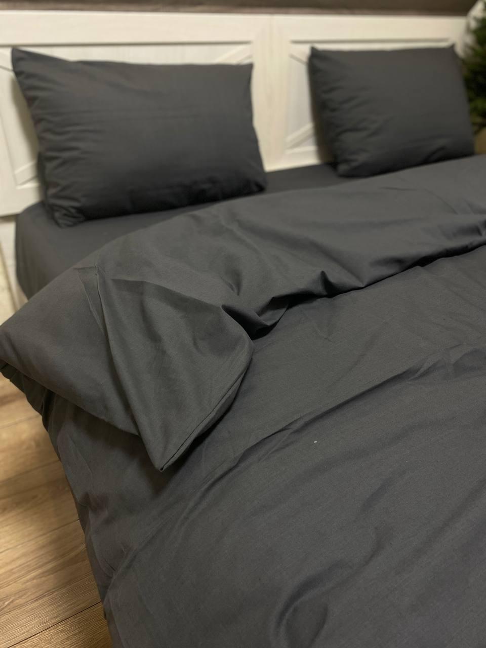 Комплект постельного белья без евро однотонный Антрацитовый Комплект постельного белья без евро однотонный Антрацитовый
