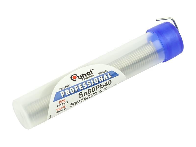 Припой Cynel Sn60Pb40-SW26 с флюсом в колбе 1,0 мм 10 г (1276309776)