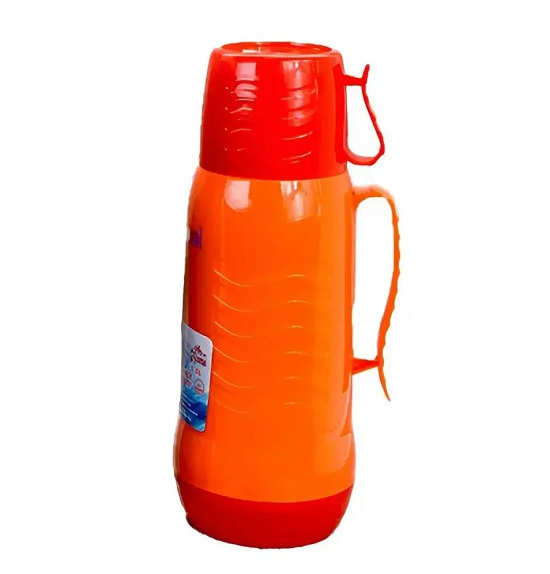 Термос со стеклянной колбой 1 л Оранжевый (30142)