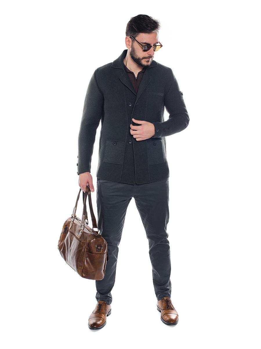 Трикотажний піджак SVTR р. 48 Темно-сірий (369) - фото 2 Трикотажний піджак SVTR р. 48 Темно-сірий (369) - фото 2