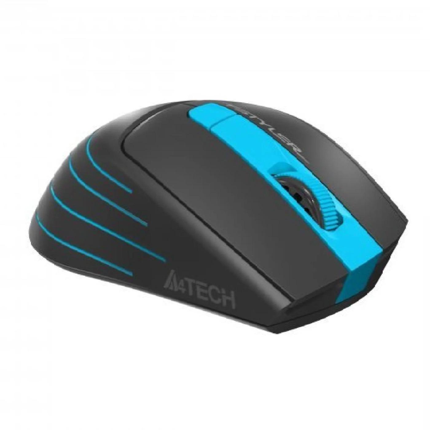 Мышь беспроводная A4Tech FG30 2.4GHz оптическая 1000-2000 DPI от батарейки Black/Blue (29709823) - фото 3 Мышь беспроводная A4Tech FG30 2.4GHz оптическая 1000-2000 DPI от батарейки Black/Blue (29709823) - фото 3