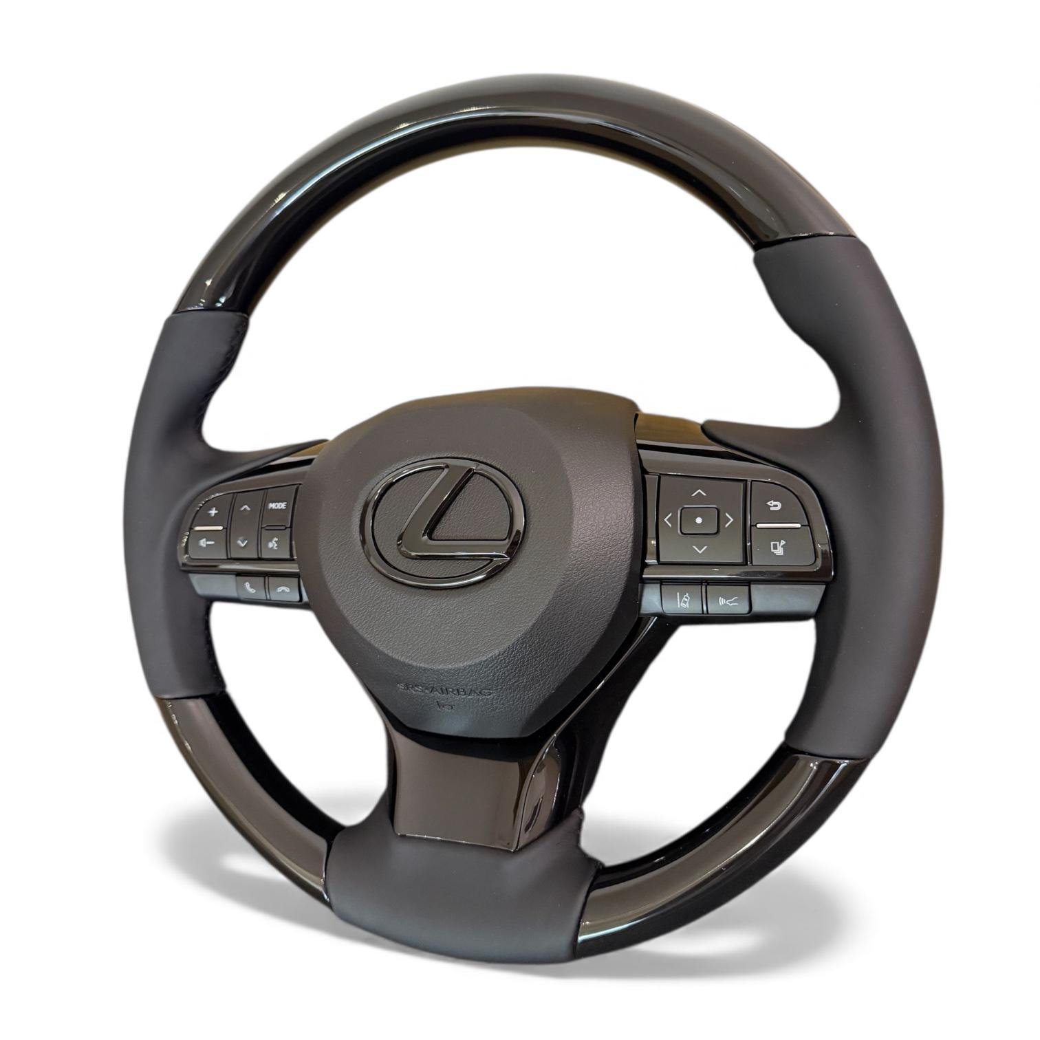 Руль для Lexus LX470/GX470 рояльный лак в стиле рестайлинга LX570 в сборе логотип черный (30782197) - фото 4